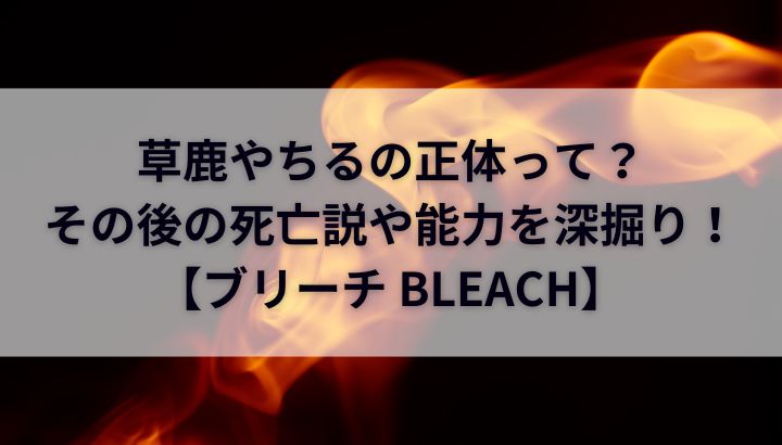 草鹿やちるの正体って？